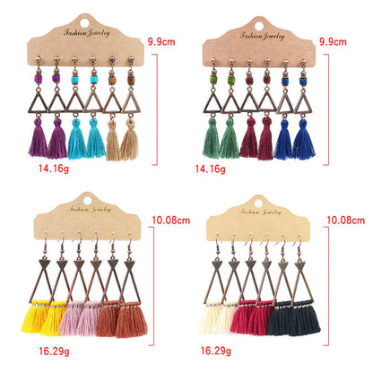 1 Set Elegant Tassel Plating Alloy Drop Earrings