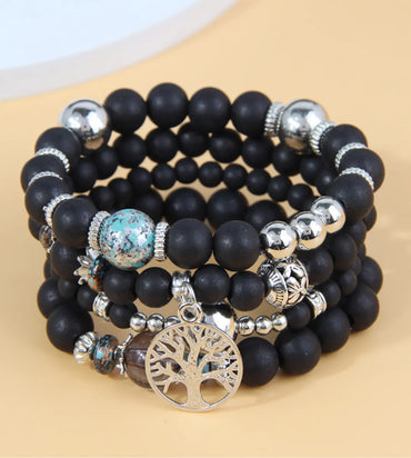 1 Set Ethnic Style Tree Alloy Resin Beaded Women's Bracelets