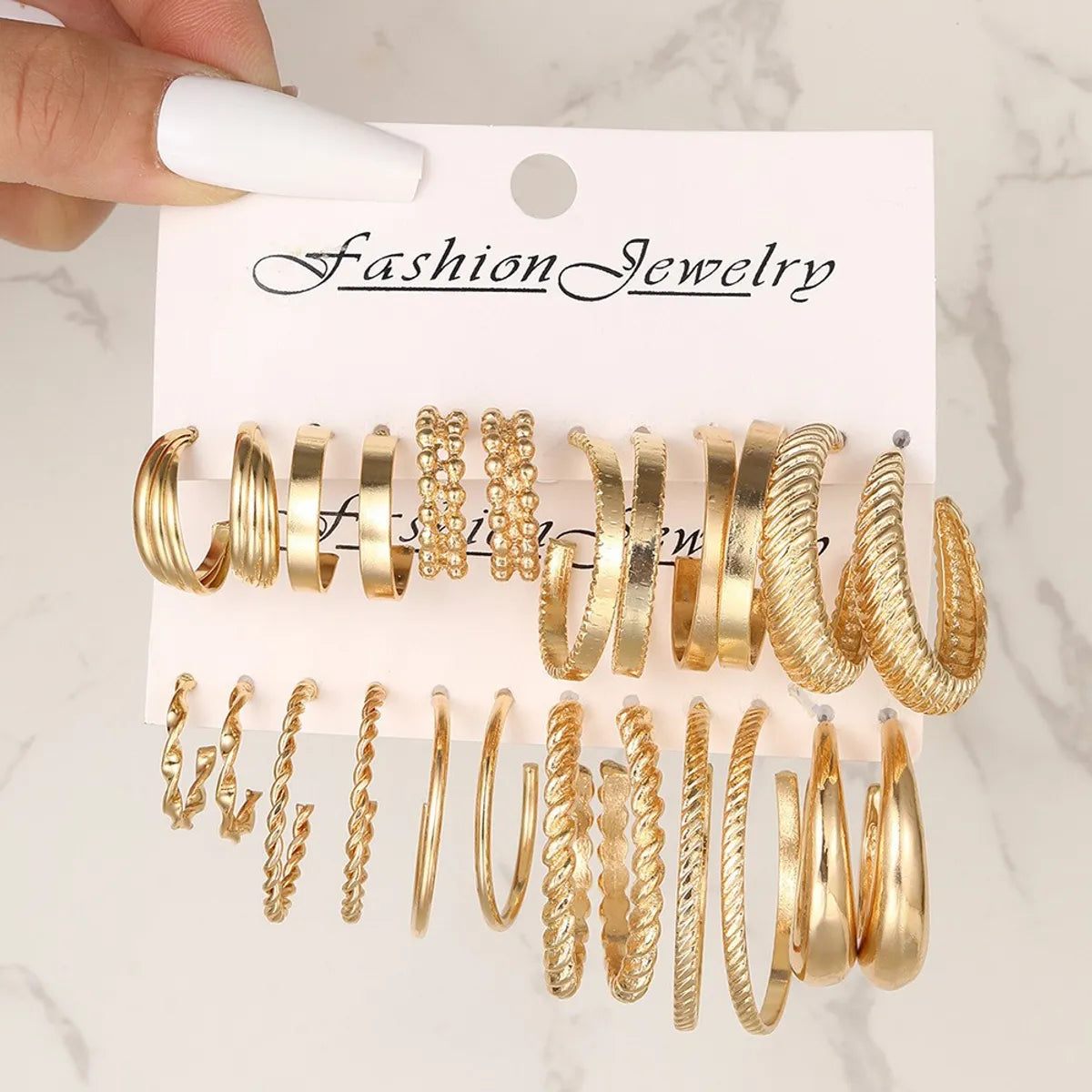 1 Set Exaggerated Simple Style Geometric Solid Color Alloy Earrings