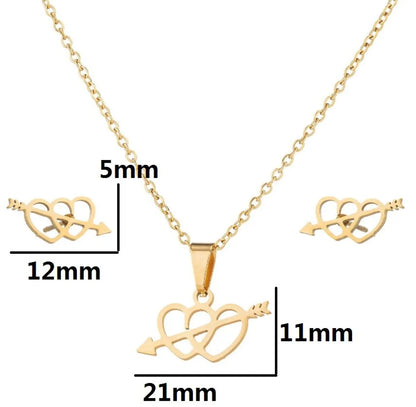 1 Set Fashion Animal Star Heart Shape Stainless Steel Titanium Steel Plating Hollow Out Jewelry Set