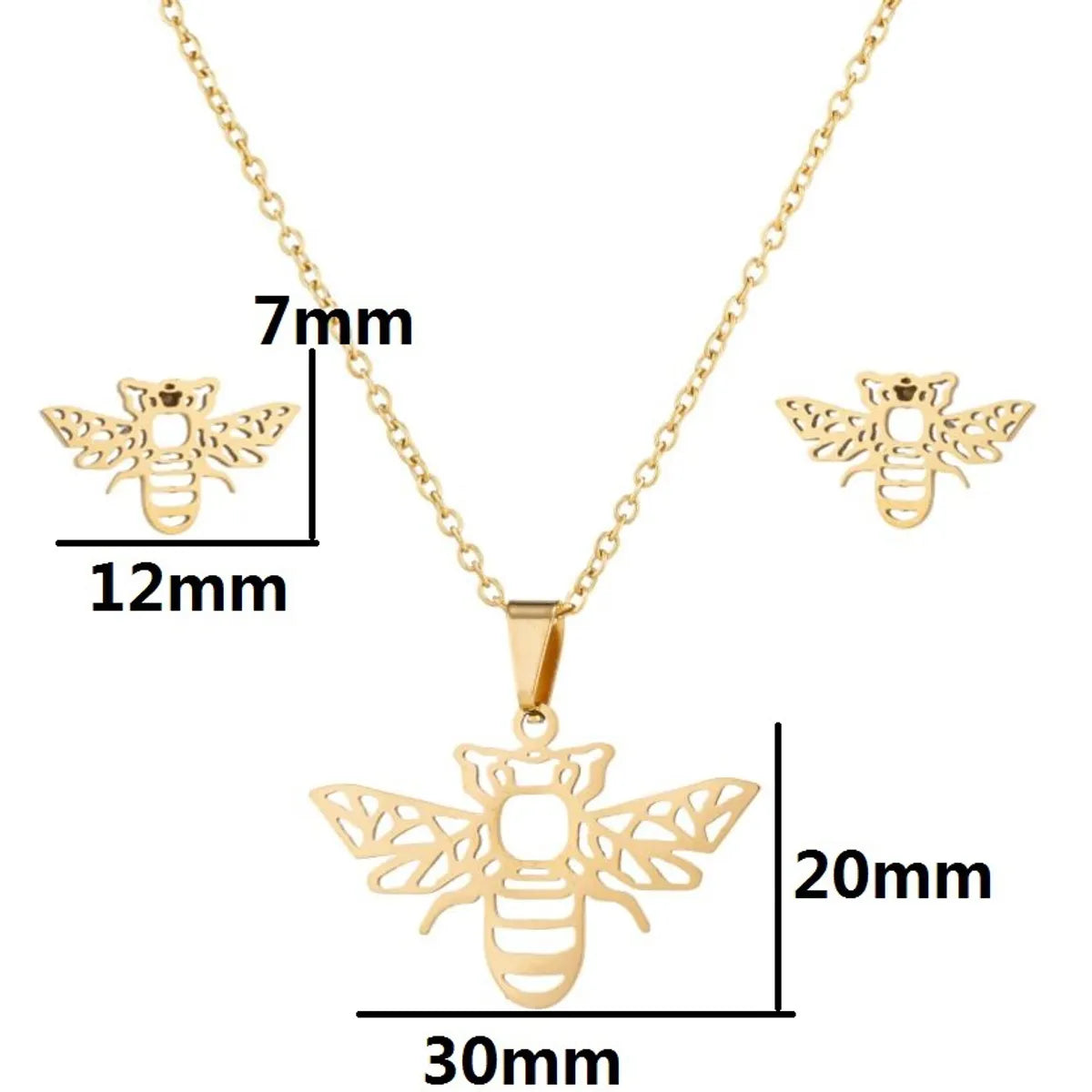 1 Set Fashion Animal Star Heart Shape Stainless Steel Titanium Steel Plating Hollow Out Jewelry Set