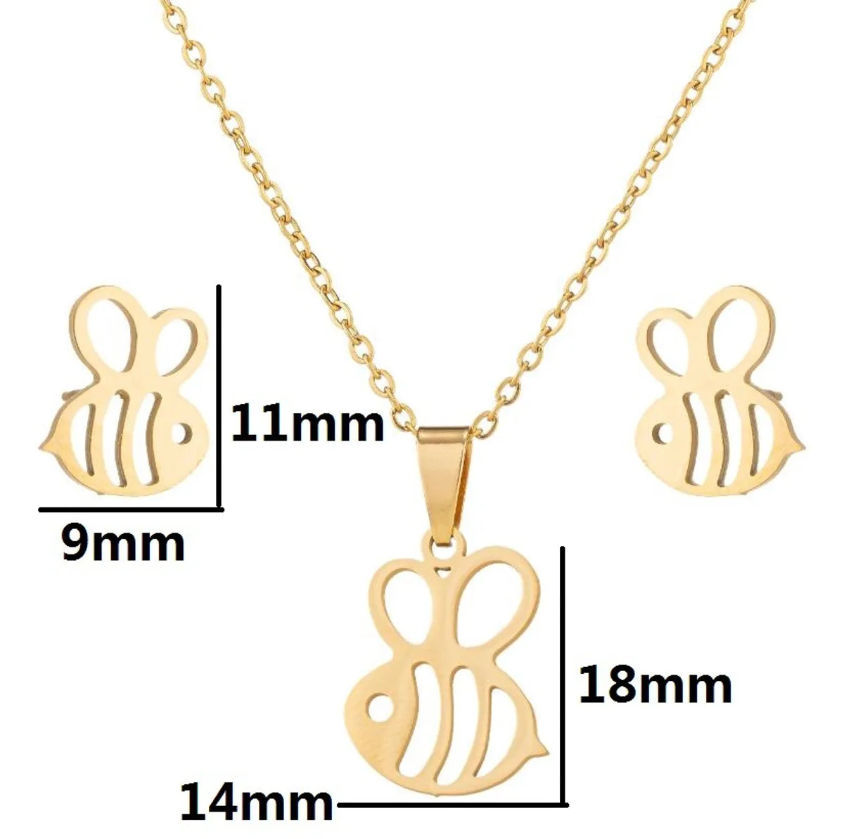 1 Set Fashion Animal Star Heart Shape Stainless Steel Titanium Steel Plating Hollow Out Jewelry Set