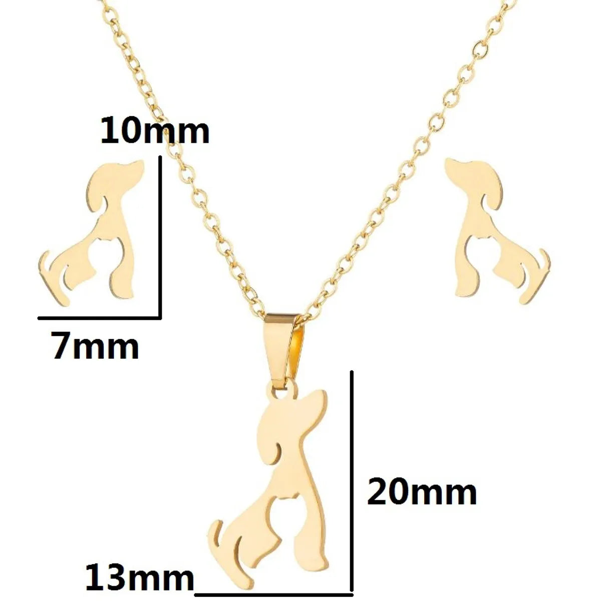 1 Set Fashion Animal Star Heart Shape Stainless Steel Titanium Steel Plating Hollow Out Jewelry Set