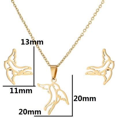 1 Set Fashion Animal Star Heart Shape Stainless Steel Titanium Steel Plating Hollow Out Jewelry Set