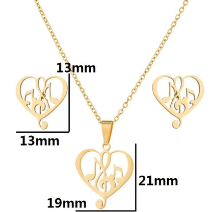 1 Set Fashion Animal Star Heart Shape Stainless Steel Titanium Steel Plating Hollow Out Jewelry Set