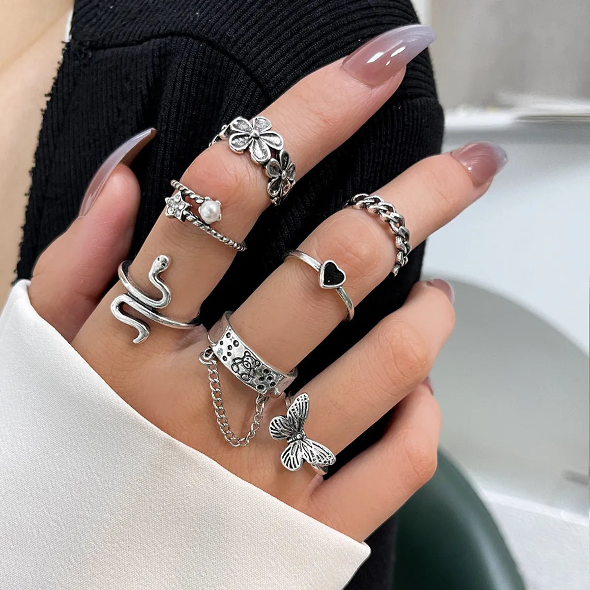 1 Set Fashion Geometric Alloy Plating Women'S Rings