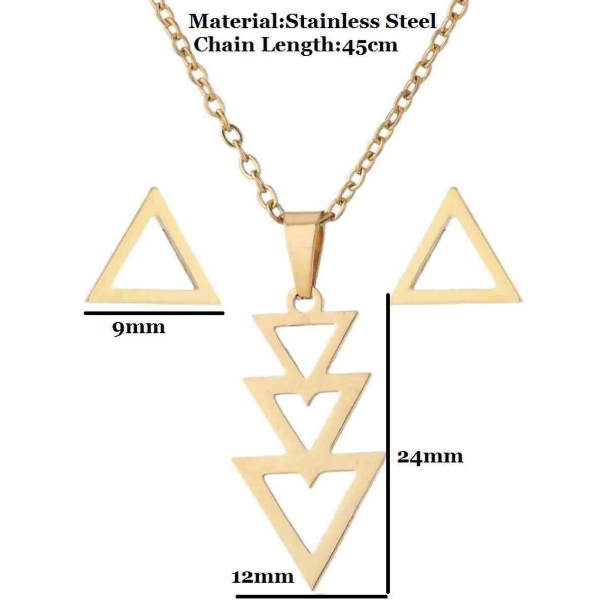 Wholesale Jewelry Fashion Geometric Animal 201 Stainless Steel 18K Gold Plated Plating Earrings Necklace