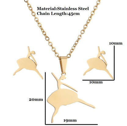 Wholesale Jewelry Fashion Geometric Animal 201 Stainless Steel 18K Gold Plated Plating Earrings Necklace