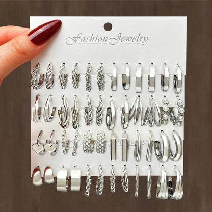 1 Set Fashion Geometric Plating Metal Earrings