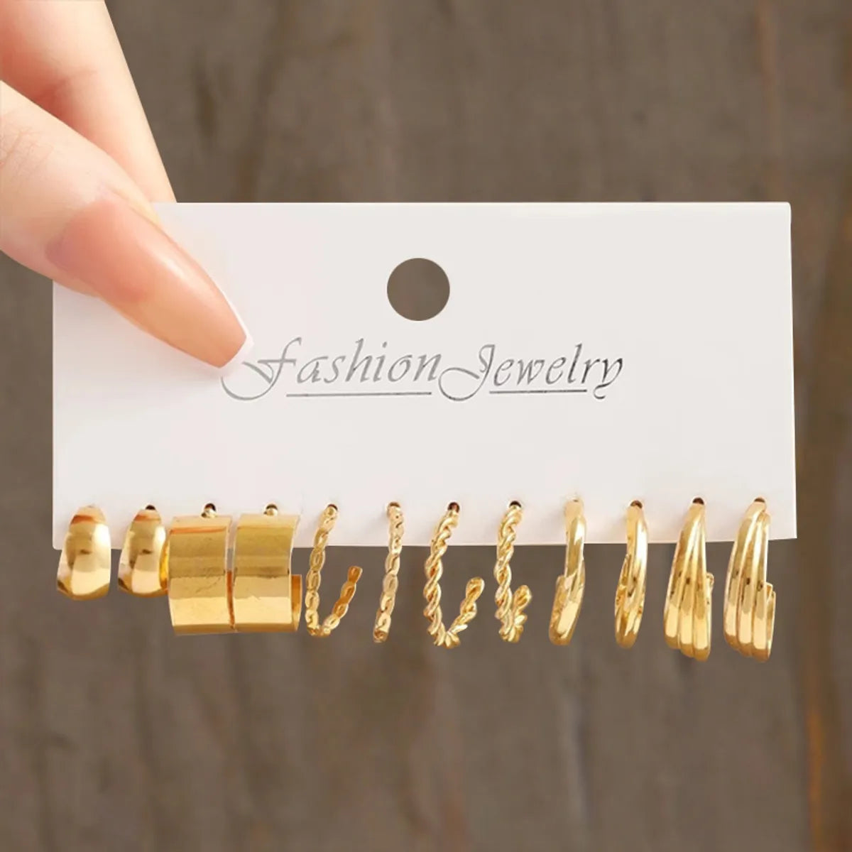 1 Set Fashion Geometric Plating Metal Earrings