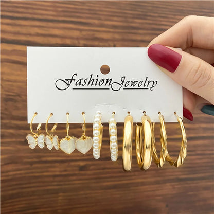 1 Set Fashion Heart Shape Alloy Inlay Rhinestones Pearl Women'S Drop Earrings Earrings Ear Studs