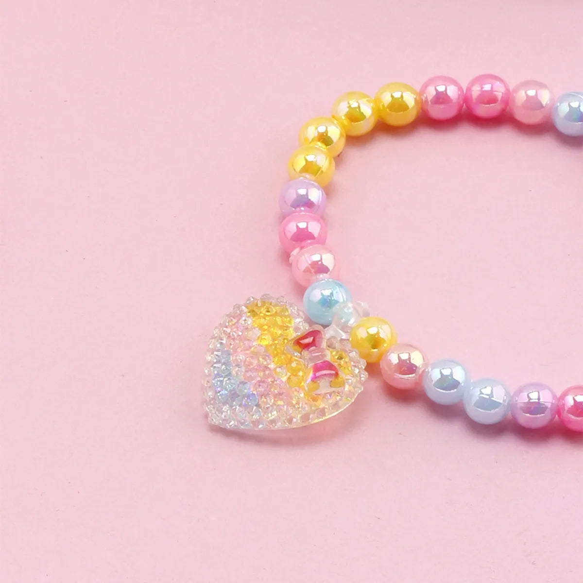 1 Set Fashion Heart Shape Plastic Resin Kid's Bracelets