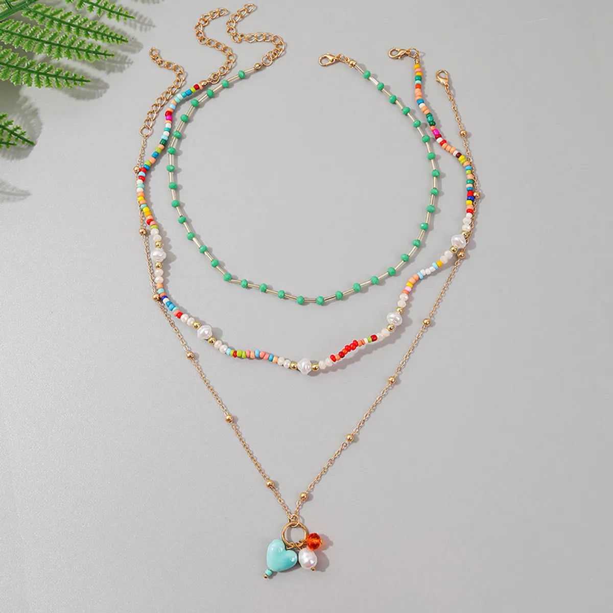 1 Set Fashion Heart Shape Resin Handmade Women's Necklace