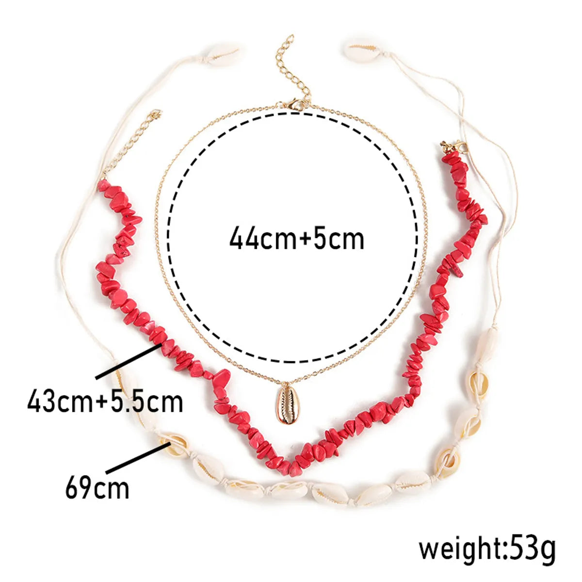 1 Set Fashion Irregular Alloy Shell Beaded Women's Necklace