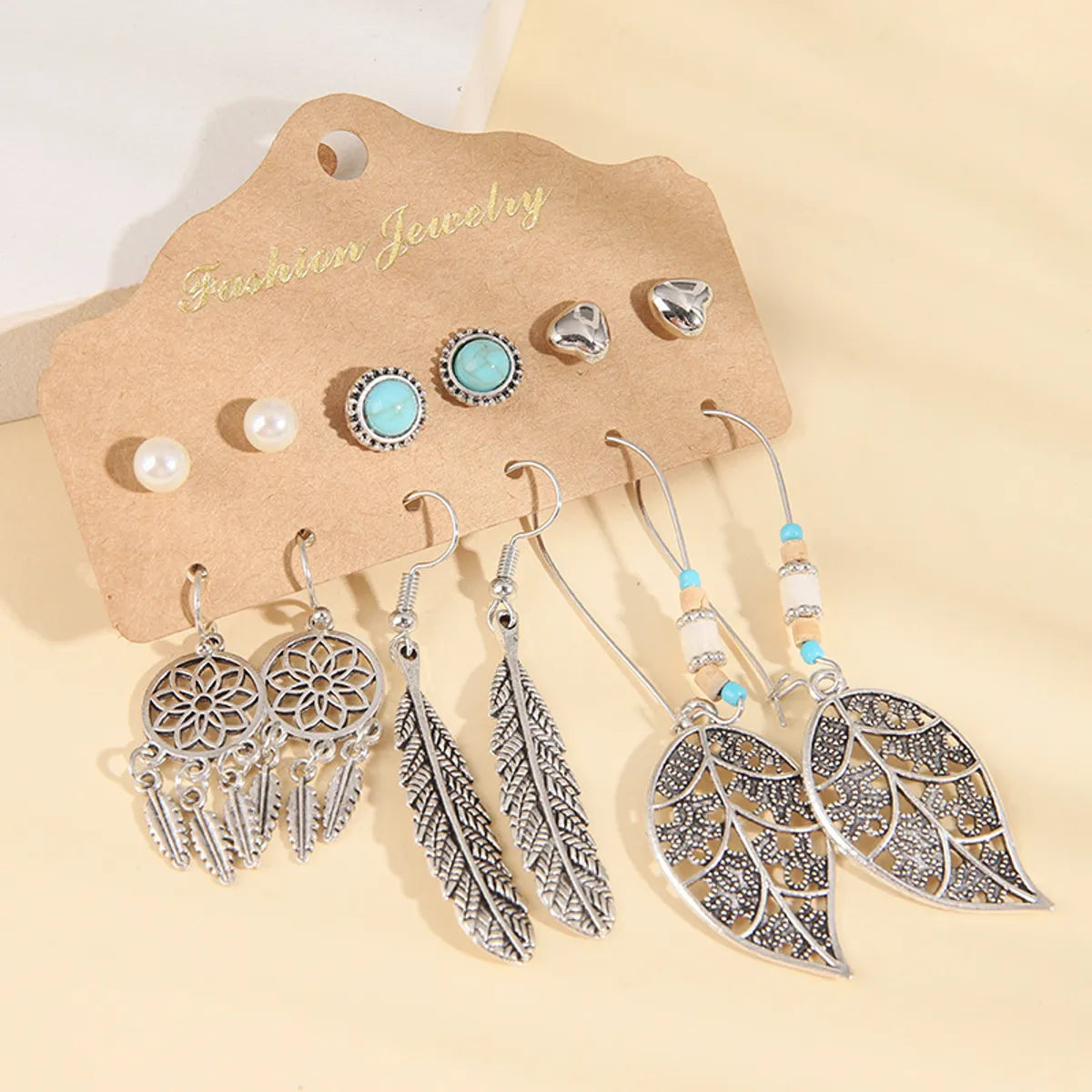 1 Set Fashion Leaves Starfish Metal Plating Women's Drop Earrings Earrings