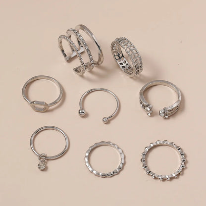 1 Set Fashion Round Alloy Plating Zircon Women's Open Ring