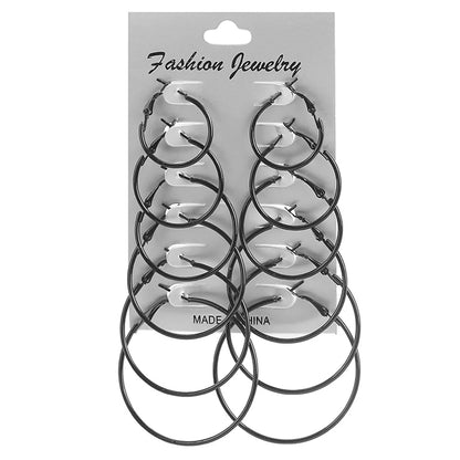 1 Set Fashion Round Stoving Varnish Metal Earrings