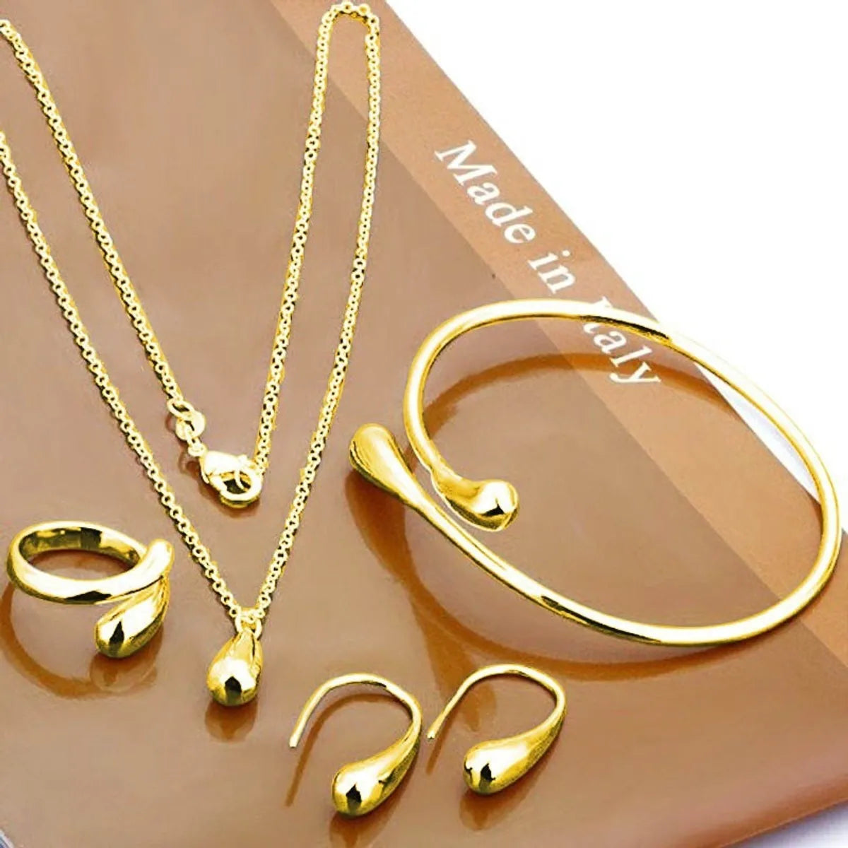 1 Set Fashion Solid Color Alloy Metal Women's Jewelry Set