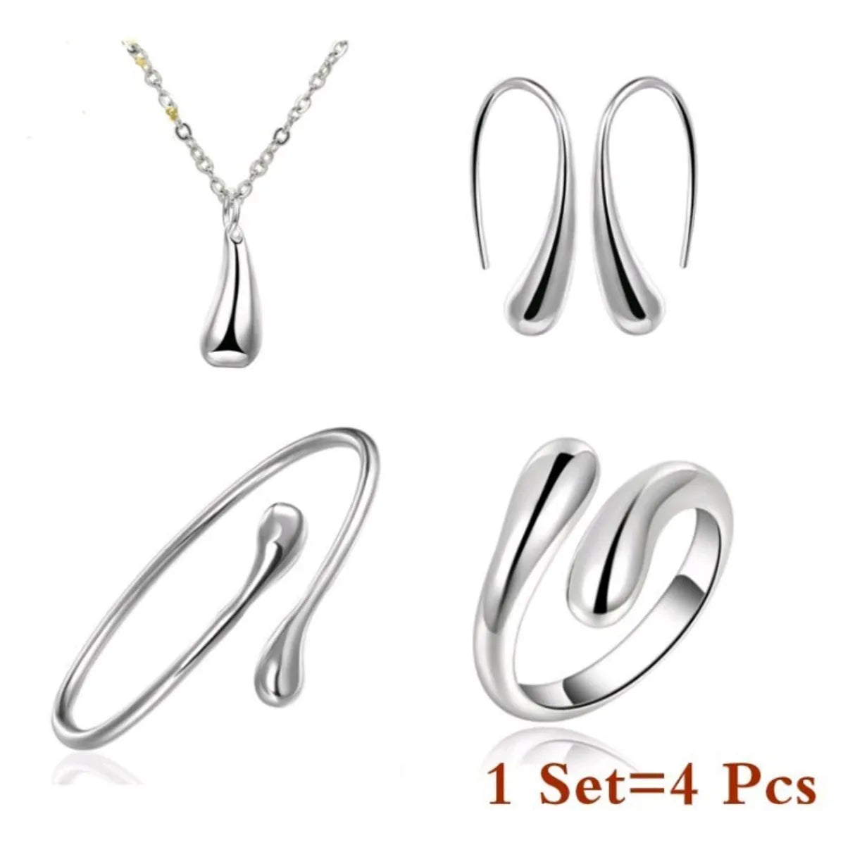 1 Set Fashion Solid Color Alloy Metal Women's Jewelry Set