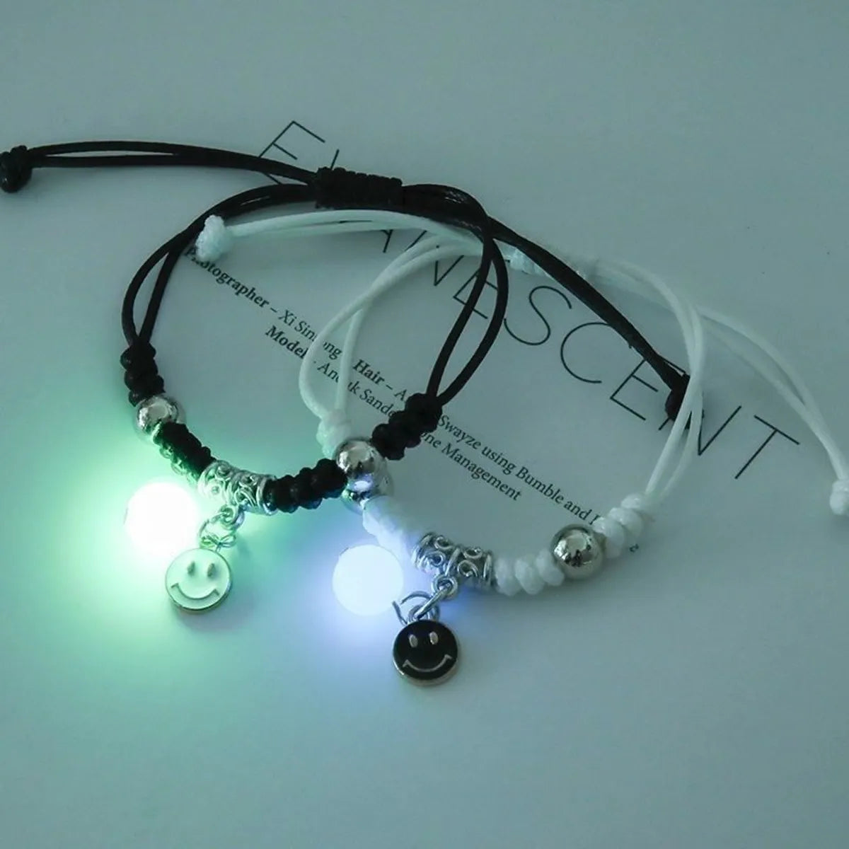 1 Set Fashion Star Alloy Resin Rope Luminous Unisex Bracelets