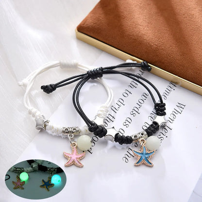 1 Set Fashion Star Alloy Resin Rope Luminous Unisex Bracelets