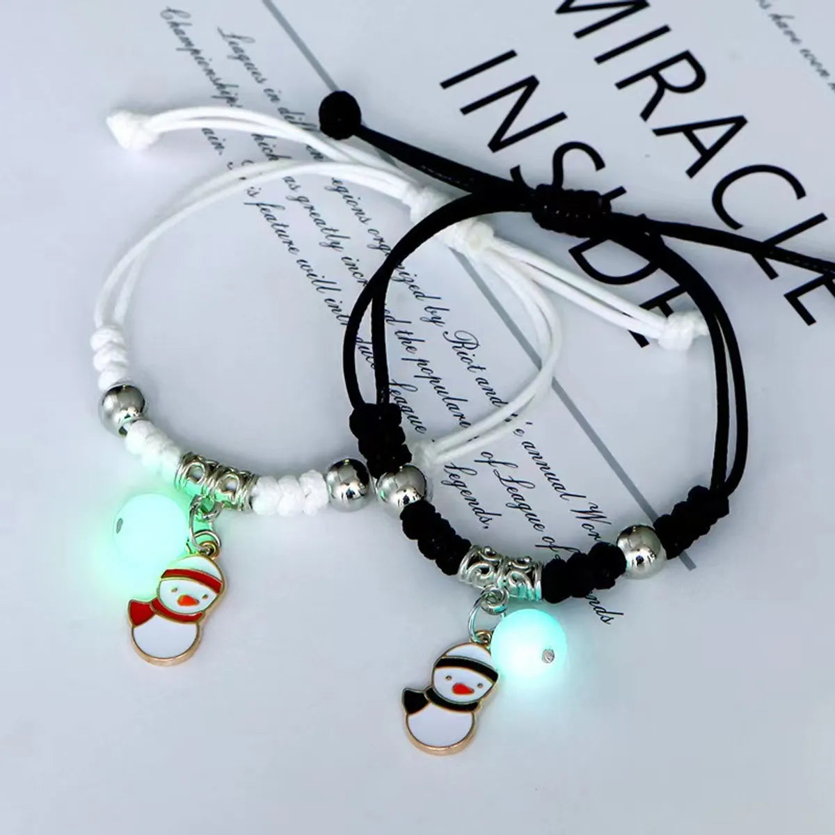 1 Set Fashion Star Alloy Resin Rope Luminous Unisex Bracelets