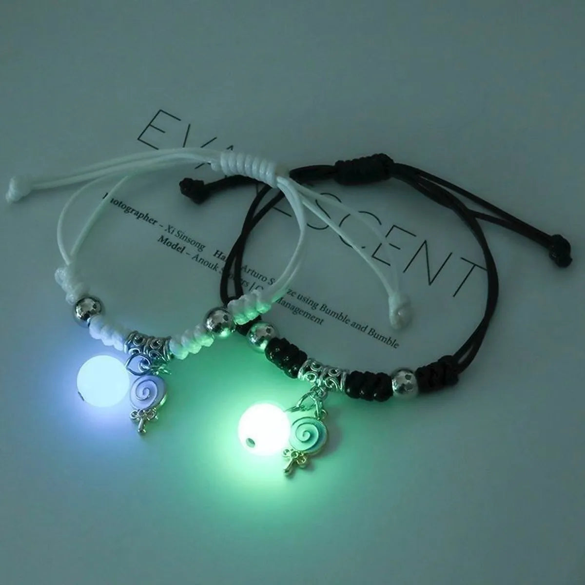 1 Set Fashion Star Alloy Resin Rope Luminous Unisex Bracelets