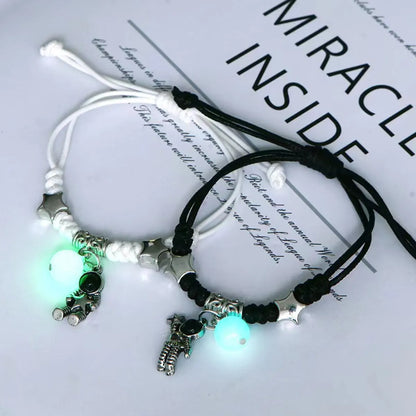 1 Set Fashion Star Alloy Resin Rope Luminous Unisex Bracelets