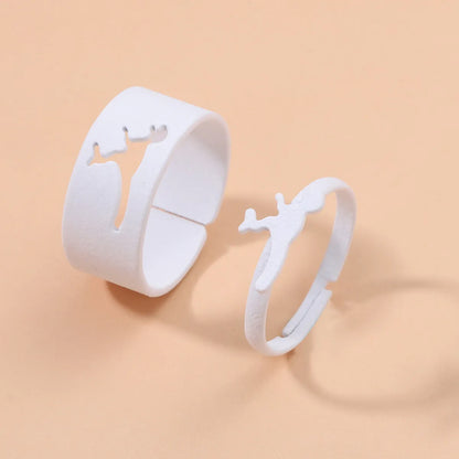 1 Set Fashion Star Heart Shape Metal Stoving Varnish Women'S Open Ring