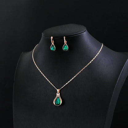 Fashion Water Droplets Alloy Inlay Rhinestones Women's Jewelry Set