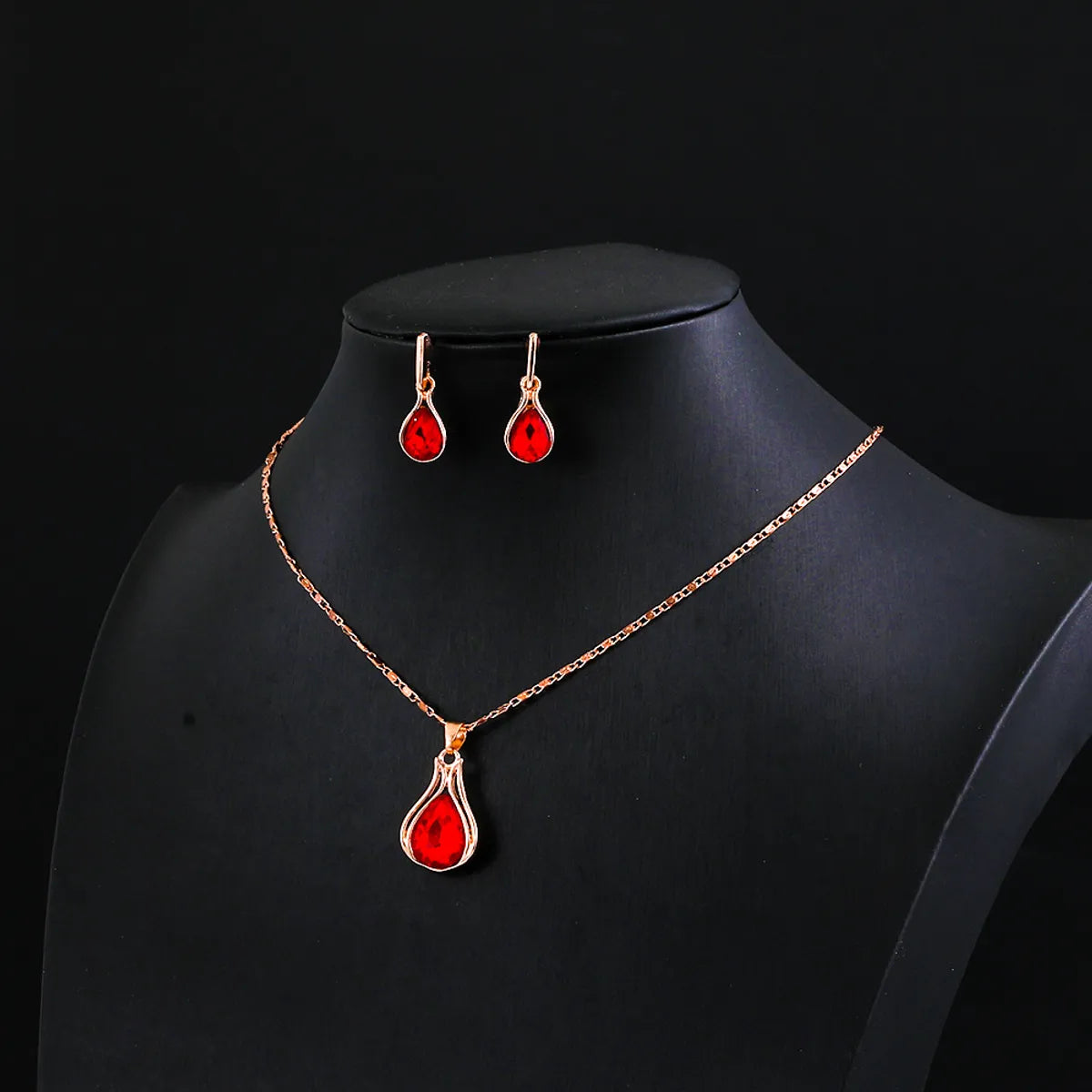 Fashion Water Droplets Alloy Inlay Rhinestones Women's Jewelry Set