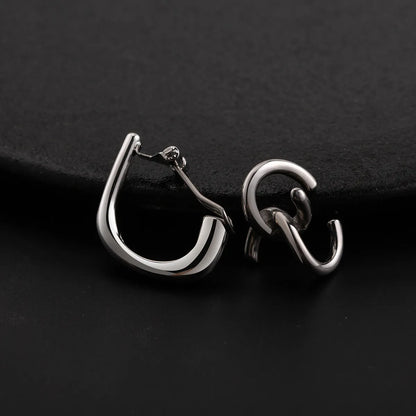 1 Set Hip-Hop Cool Style Geometric 304 Stainless Steel Ear Cuffs