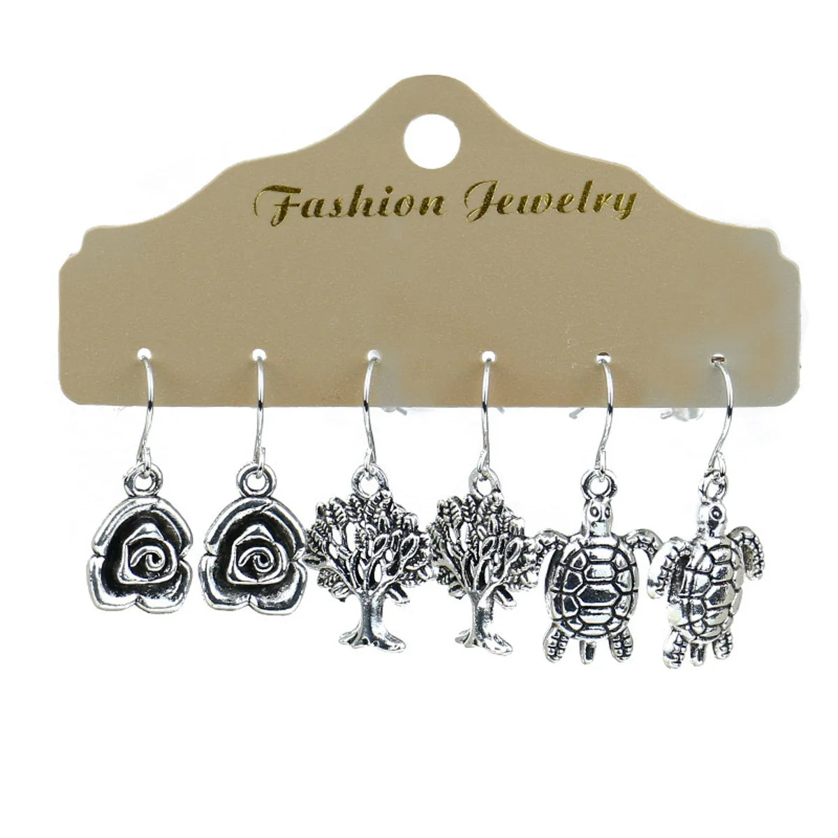 1 Set Hip-Hop Retro Water Droplets Tassel Alloy Drop Earrings