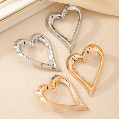 1 Set IG Style Exaggerated Irregular Heart Shape Iron Ear Studs