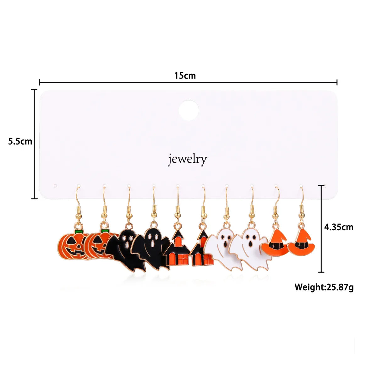 1 Set IG Style Funny Pumpkin Candy Ghost Enamel Zinc Alloy Ear Hook