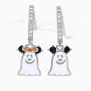 1 Set IG Style Pumpkin Ghost Bow Knot Plating Copper Zircon Ear Studs