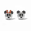 1 Set IG Style Pumpkin Ghost Bow Knot Plating Copper Zircon Ear Studs