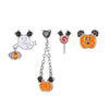 1 Set IG Style Pumpkin Ghost Bow Knot Plating Copper Zircon Ear Studs