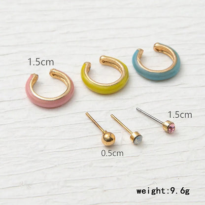 1 Set Ig Style Simple Style Cross Snake Bow Knot Plating Inlay Alloy Zircon Gold Plated Ear Studs