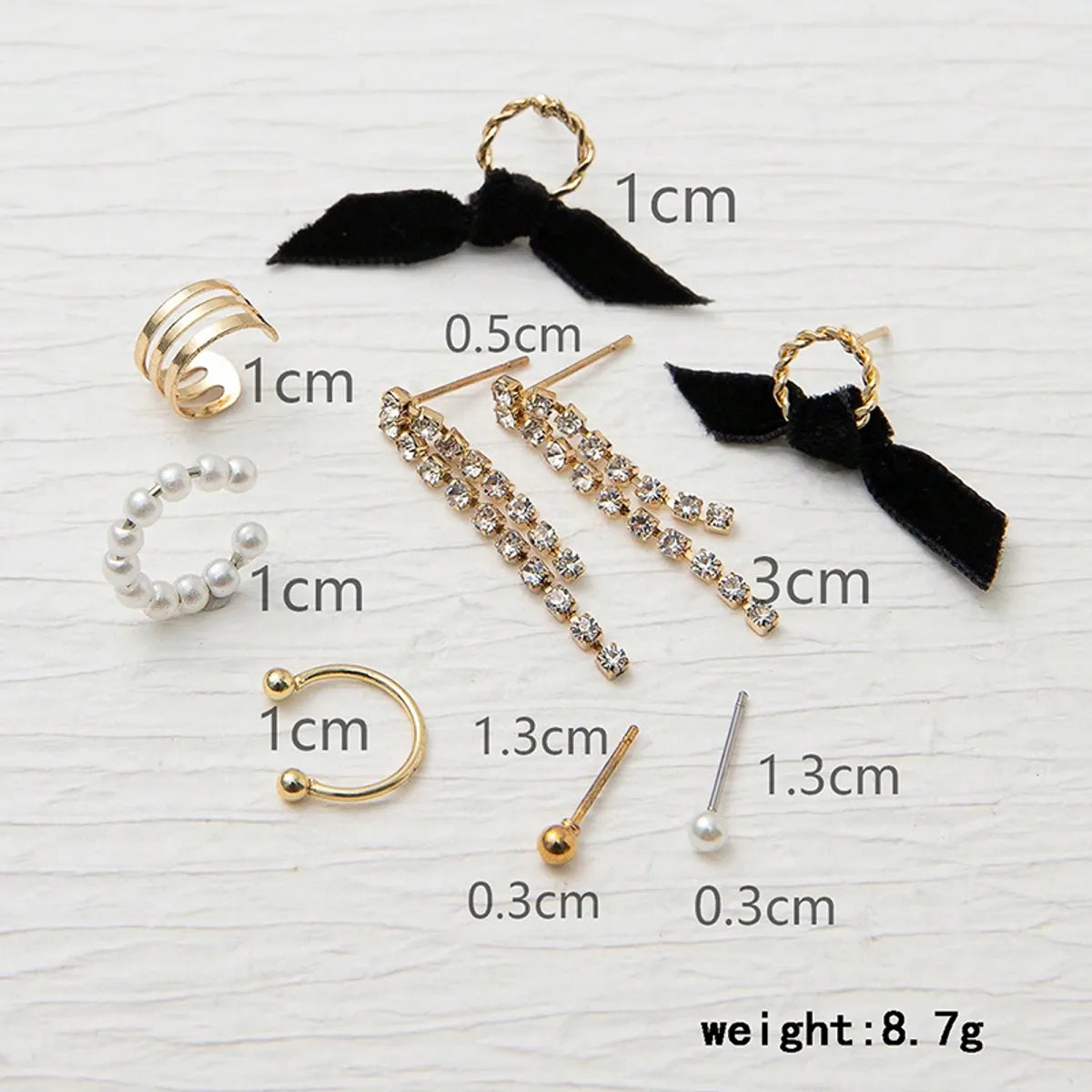 1 Set Ig Style Simple Style Cross Snake Bow Knot Plating Inlay Alloy Zircon Gold Plated Ear Studs