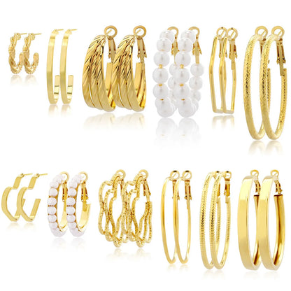 1 Set IG Style Simple Style Geometric Circle Plating Iron Earrings