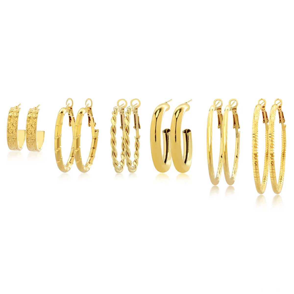 1 Set IG Style Simple Style Geometric Circle Plating Iron Earrings