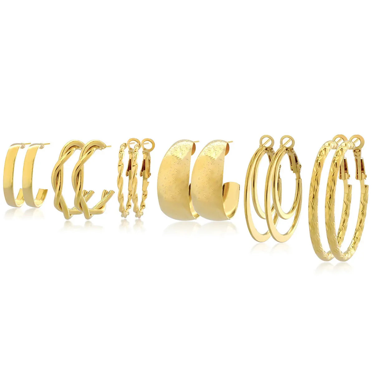 1 Set IG Style Simple Style Geometric Circle Plating Iron Earrings