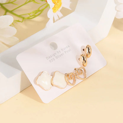 1 Set Ins Style Fashion Heart Shape Alloy Plating Women's Ear Studs