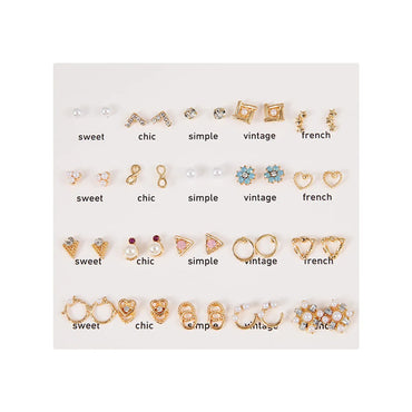 1 Set Lady Geometric Plating Alloy Ear Studs