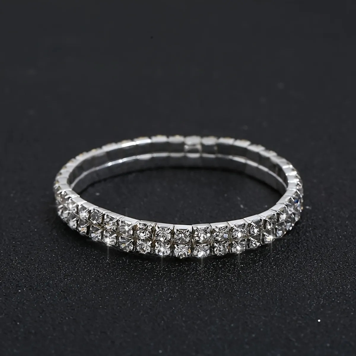 Luxurious Geometric Alloy Plating Rhinestones Silver Plated Women's Bracelets Earrings Necklace