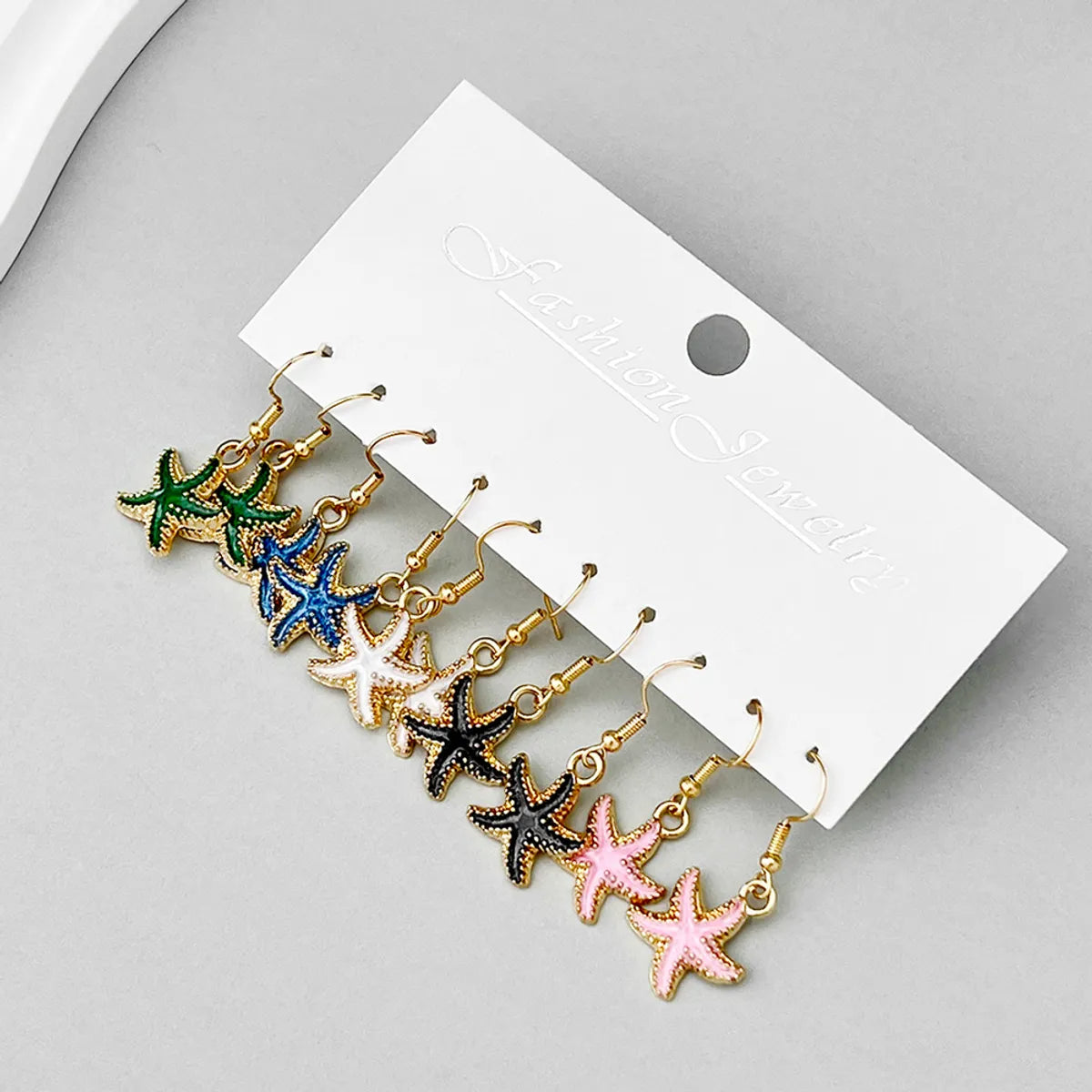 1 Set Marine Style Starfish Enamel Zinc Alloy Drop Earrings