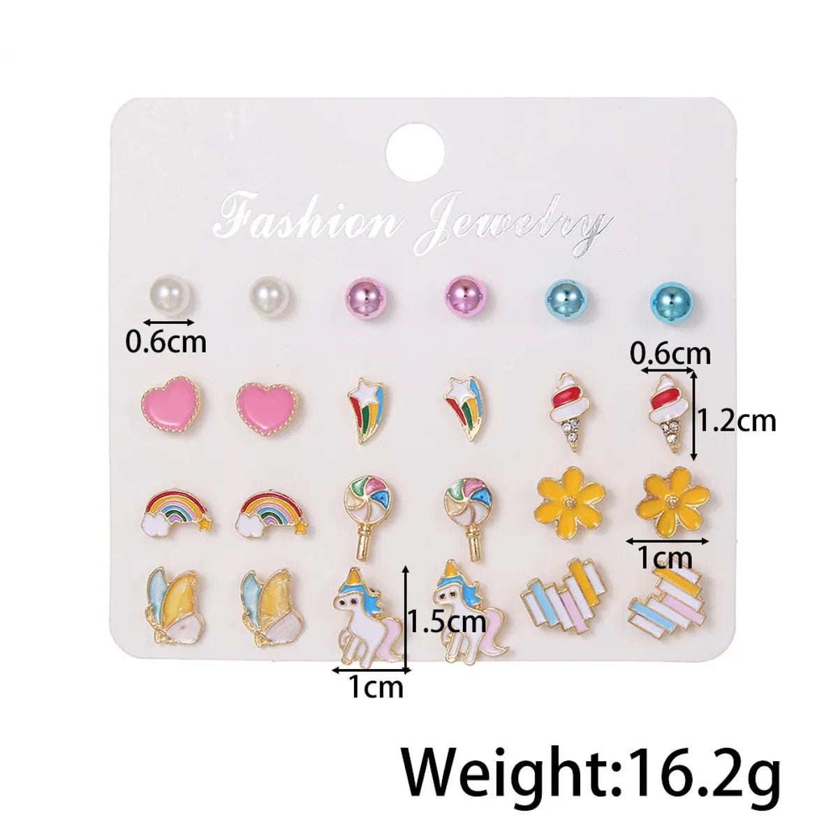 1 Set Modern Style Heart Shape Flower Plating Alloy Ear Studs