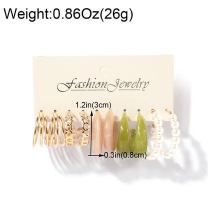 1 Set Modern Style Solid Color Arylic Imitation Pearl Alloy Earrings