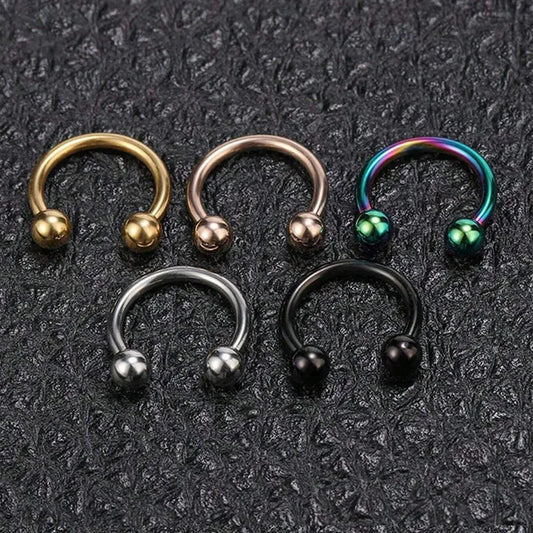 1 Set Nose Rings & Studs Modern Style Classic Style Cool Style C Shape 304 Stainless Steel Plating 14K Gold Plated Lip Ring Nose Ring